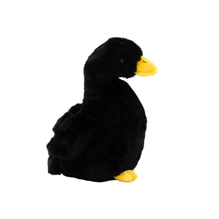 Plush Goose Mascot Black Cuddly Plush Duck 40 cm Plīša rotaļlietas