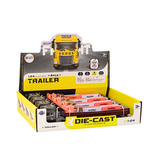 Truck With Trailer 1:24 TIR Car Truck Accessories Sounds Rotaļlietu automašīnas