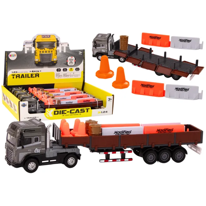 Truck With Trailer 1:24 TIR Car Truck Accessories Sounds Rotaļlietu automašīnas