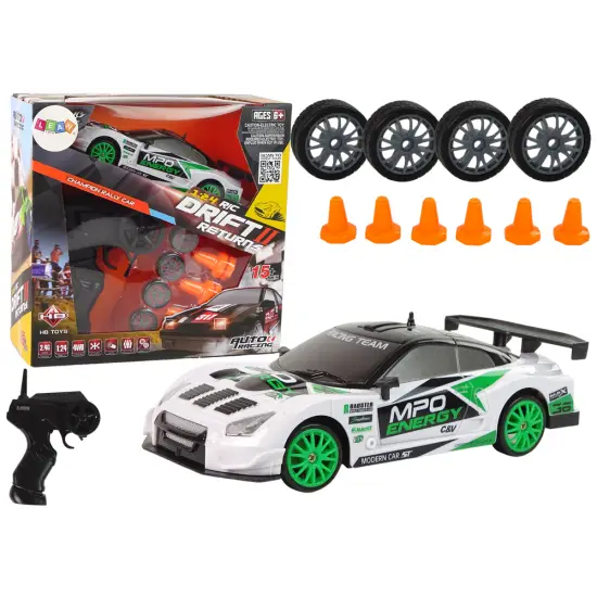 DRIFT Rally Car Set+ R/C remote control and accessories Speeds up to 15 km/h Radio vadāmās rotaļlietas