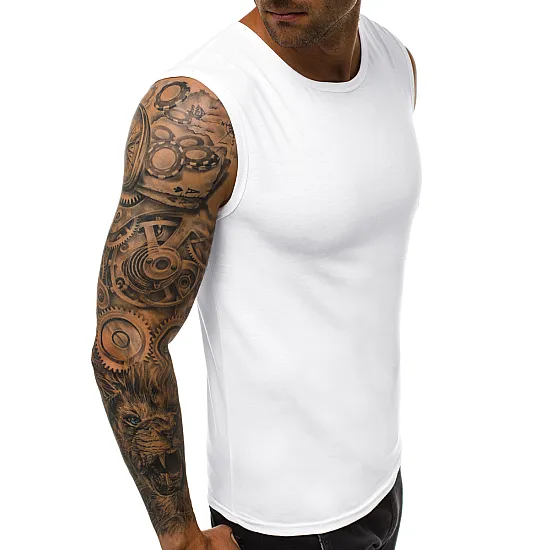 Sleeveless white men's t-shirt Look JS/99001