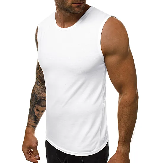 Sleeveless white men's t-shirt Look JS/99001