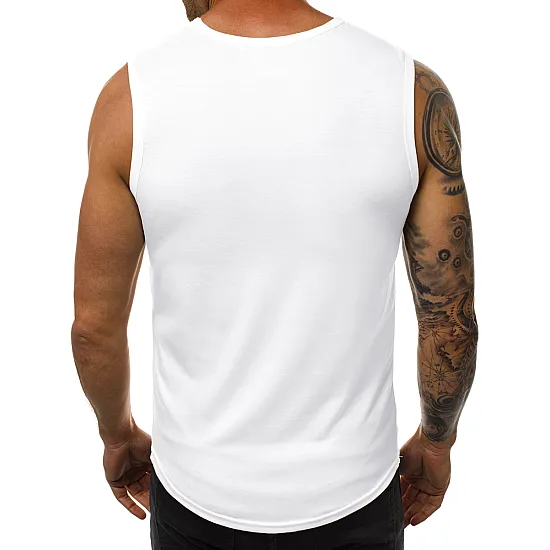 Sleeveless white men's t-shirt Look JS/99001