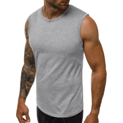 Gaiši pelēks vīriešu krekliņš bez piedurknēm Izskats