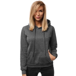 Tumši pelēks džemperis ar kapuci dāmām 