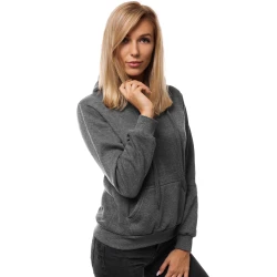 Tumši pelēks džemperis ar kapuci dāmām 