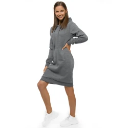 Sieviešu tumši pelēka kleita ar kapuci Margaret