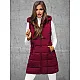 Sieviešu bordo krāsas stepēta veste Dona JS/16M9096/06Z