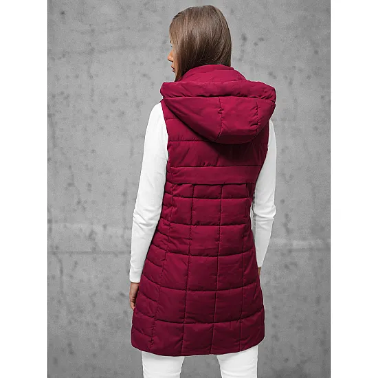 Sieviešu bordo krāsas stepēta veste Dona JS/16M9096/06Z