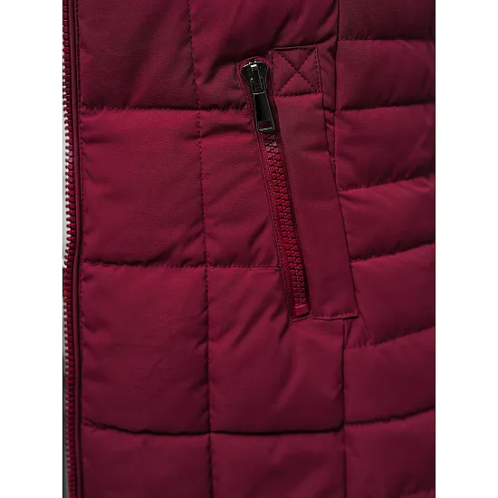 Sieviešu bordo krāsas stepēta veste Dona JS/16M9096/06Z