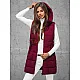 Sieviešu bordo krāsas stepēta veste Dona JS/16M9096/06Z