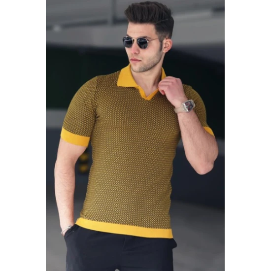 Dzeltens/melns vīriešu T-krekls Hippie PK5077 Premium