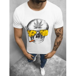 Vīriešu balts t-krekls Skeleton