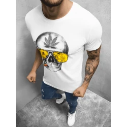 Vīriešu balts t-krekls Skeleton