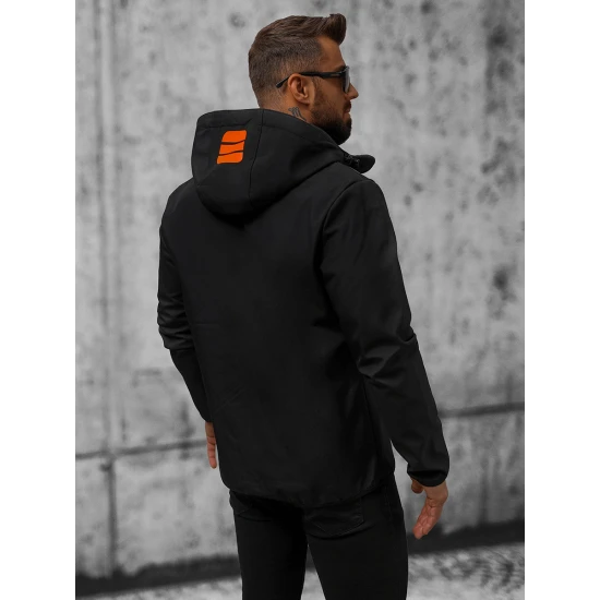 Vīriešu melna jaka ar oranžām detaļām Ero Vīriešu jakas un mēteļi