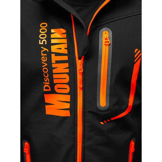 Vīriešu melna jaka ar oranžām detaļām Ero Vīriešu jakas un mēteļi