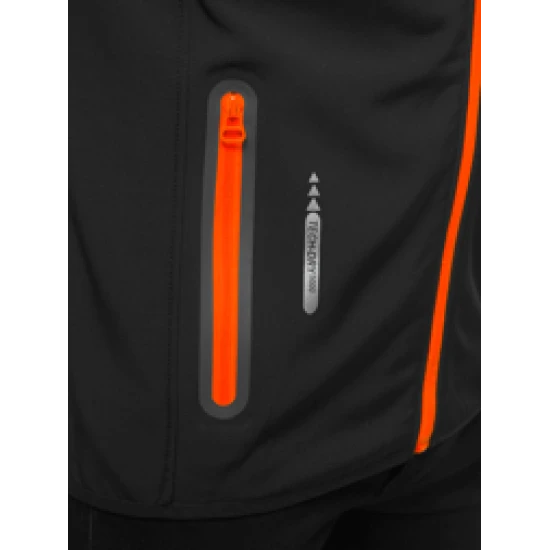 Vīriešu melna jaka ar oranžām detaļām Ero Vīriešu jakas un mēteļi