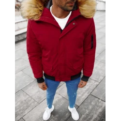 Izpārdošana Bomber ziemas jaka bordo krāsā vīriešiem Lemor