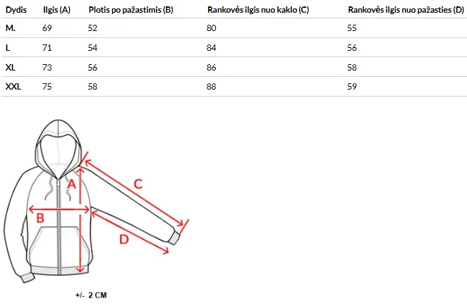 Izmēru tabula (cm)